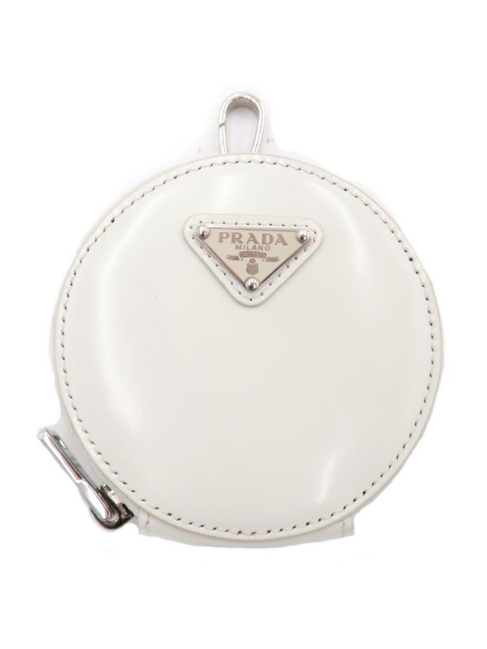 Prada Leather nd Coin Case Key Holder White